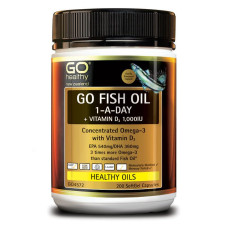 GO Healthy GO Fish Oil 1-A-Day + Vitamin D3 1000IU 200 Capsules GO Healthy GO Fish Oil 1-A-Day + Vitamin D3 1000IU 200 Capsules