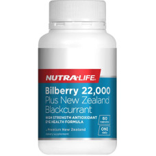Nutra-Life Bilberry 22000 Plus NZ Blackcurrant 60 Capsules