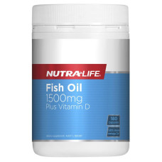 Nutra-Life Fish Oil 1500mg plus Vitamin D 180 Capsules